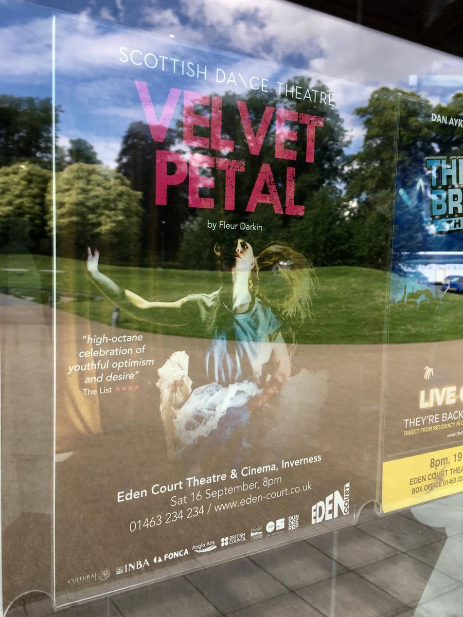 SDTDance's tweet photo. Velvet Petal posters are now up at @EdenCourt. Excited to be performing there in September! #scottishdancetheatre #velvetpetal #fleurdarkin https://t.co/k77knEkY0G