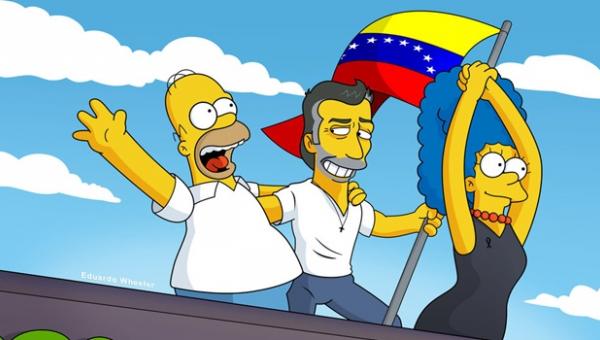 NTN24's tweet photo. Líder venezolano Leopoldo López "un paso más cerca de la libertad" lo celebra junto a Los Simpsons https://t.co/q0zRxZuQVx https://t.co/PxE50v61bX