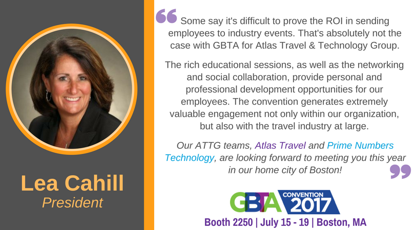 AtlasTravelTalk's tweet photo. Our President, @AtlasTrav_Lea on the perks of attending #GBTA2017 - Stop by our #booth2250 Monday to discuss why you like coming to GBTA! https://t.co/raY1yQOyvI
