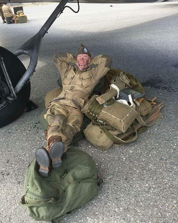 WWIIADT's tweet photo. Quit lying around!  Jump school starts TODAY! 
#SJS17 
only 9 more until #OpenHangarDay #AirborneExperience https://t.co/lgjEiu6pjS