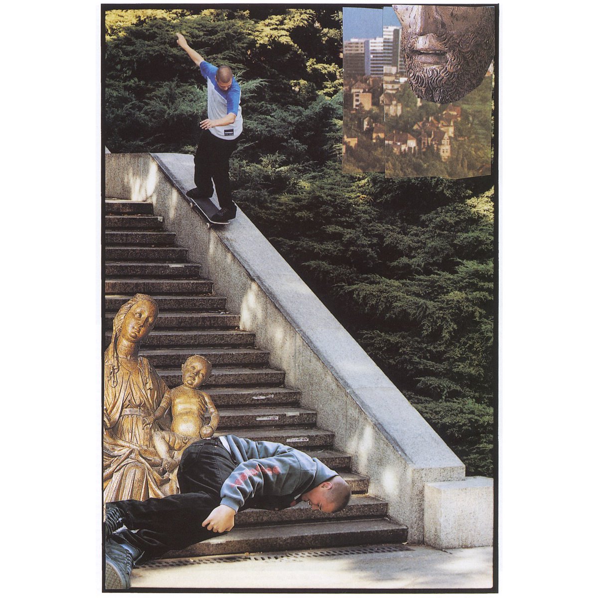 Sidewalkmag's tweet photo. #cod #jameswoodley gets stuck into a rather long #backside5050 in #Prague back in #2002 for an #emerica trip photo @wigworland #sidewalkmag https://t.co/Ivv1Oh0TI9