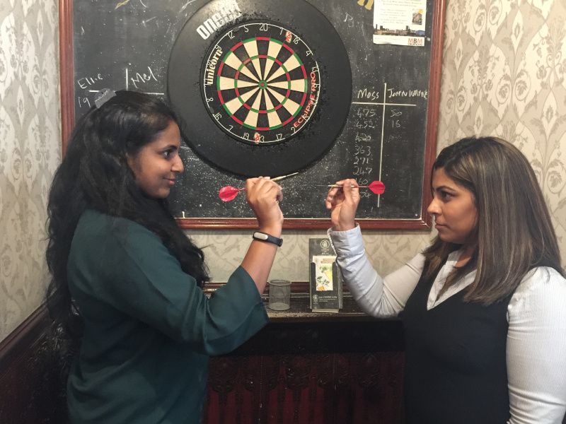 InsideAtkins's tweet photo. Treating our HR colleagues from Bangalore to some good old darts and ping pong! #whenintheUK #teambonding https://t.co/OQD17l50ts