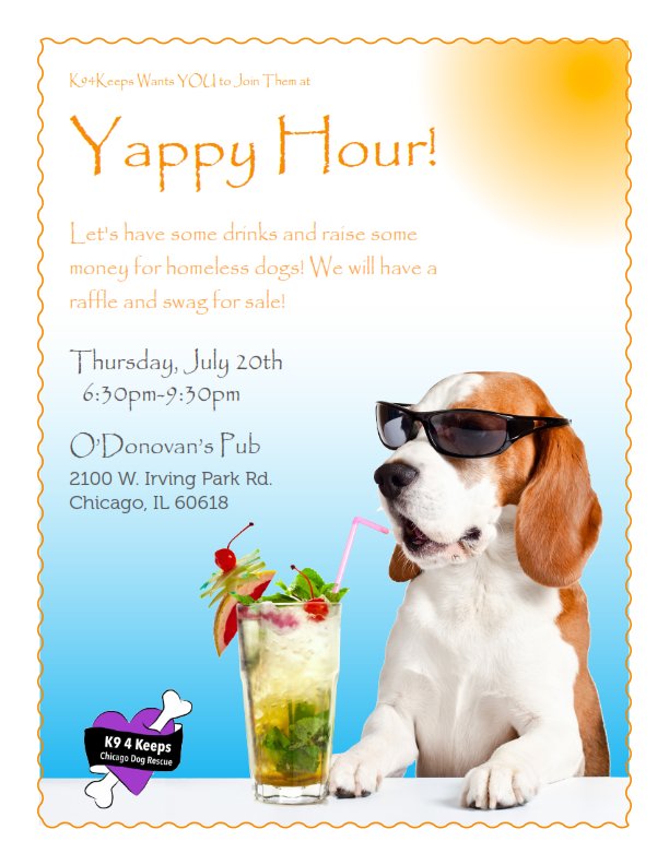 K94KEEPS's tweet photo. Yappy Hour! 7/11 6:30-9:30pm @ODonovans2100 @drinkforgoodCHI @charityscenes https://t.co/N0SBS8MBv8