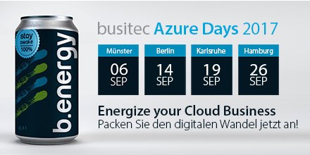 Azure live erleben bei unseren Azure Praxis Days in #Münster #Berlin #Karlsruhe oder #Hamburg ow.ly/rNJc30dBhwW