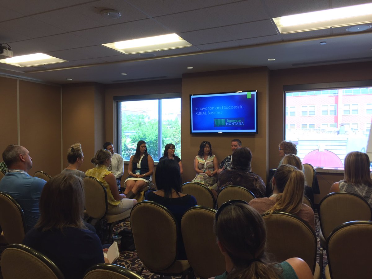 RedAntsPants's tweet photo. Great ideas at the Innovation and Success in Rural Business panel! #InnovateMontana @thegirlzilla @KracklinKamut https://t.co/VJWsXfxyxY