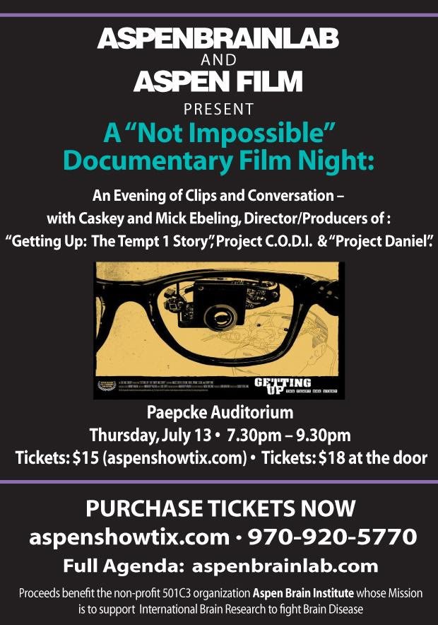 NotImpossible's tweet image. Catch @MickEbeling and his wife, Caskey, this evening at #AspenBrainLab. The two will discuss #TheEyeWriter, #ProjectDaniel and #ProjectCODI