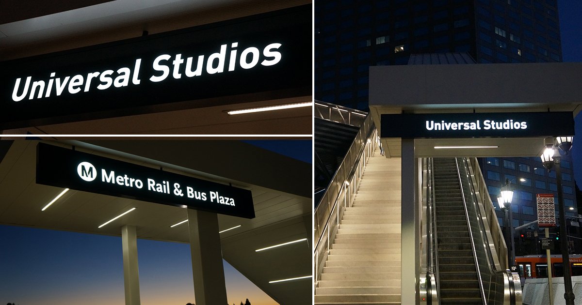 eoslightpanels's tweet image. Project Highlight: Signage &amp;amp; Wayfinding  Universal Studios Red Line Illuminated Signage w/ WATERPROOF LightPanel™ in 5300k #EOSLightPanel