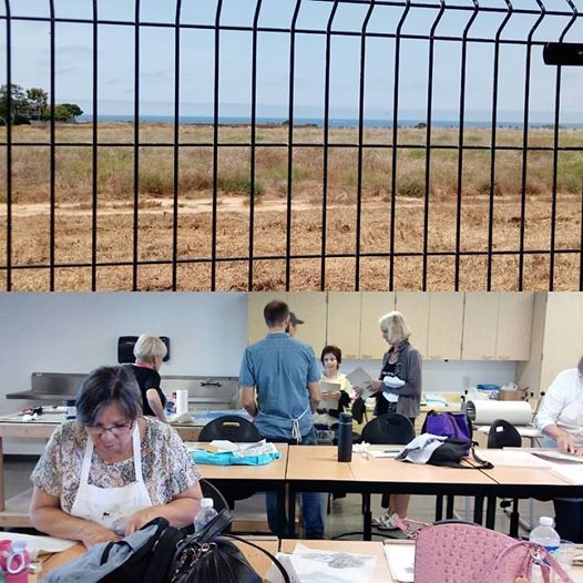 Fun to create art in a workshop and make new friends. By the beach too! #beach #workshop #art