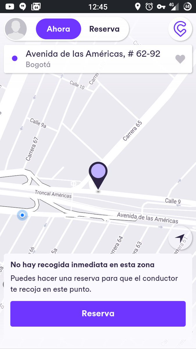 Torruan's tweet photo. Que bien que @cabify_colombia tenga el mejor servicio de transporte, pero aun falta cubrir muchos sectores de la ciudad :( https://t.co/n0eOvthxAE