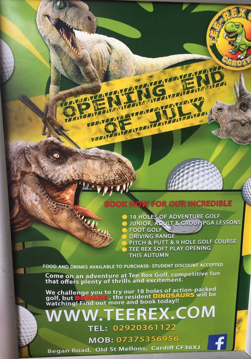 keep_on_moving1's tweet photo. Visit to @cardiffgolfc #waitingtoseethedinasaurs looking over the new family centre #footgolf #rugbygolf @GDW_Golf #sportcardiff https://t.co/lVpVLJf0nV