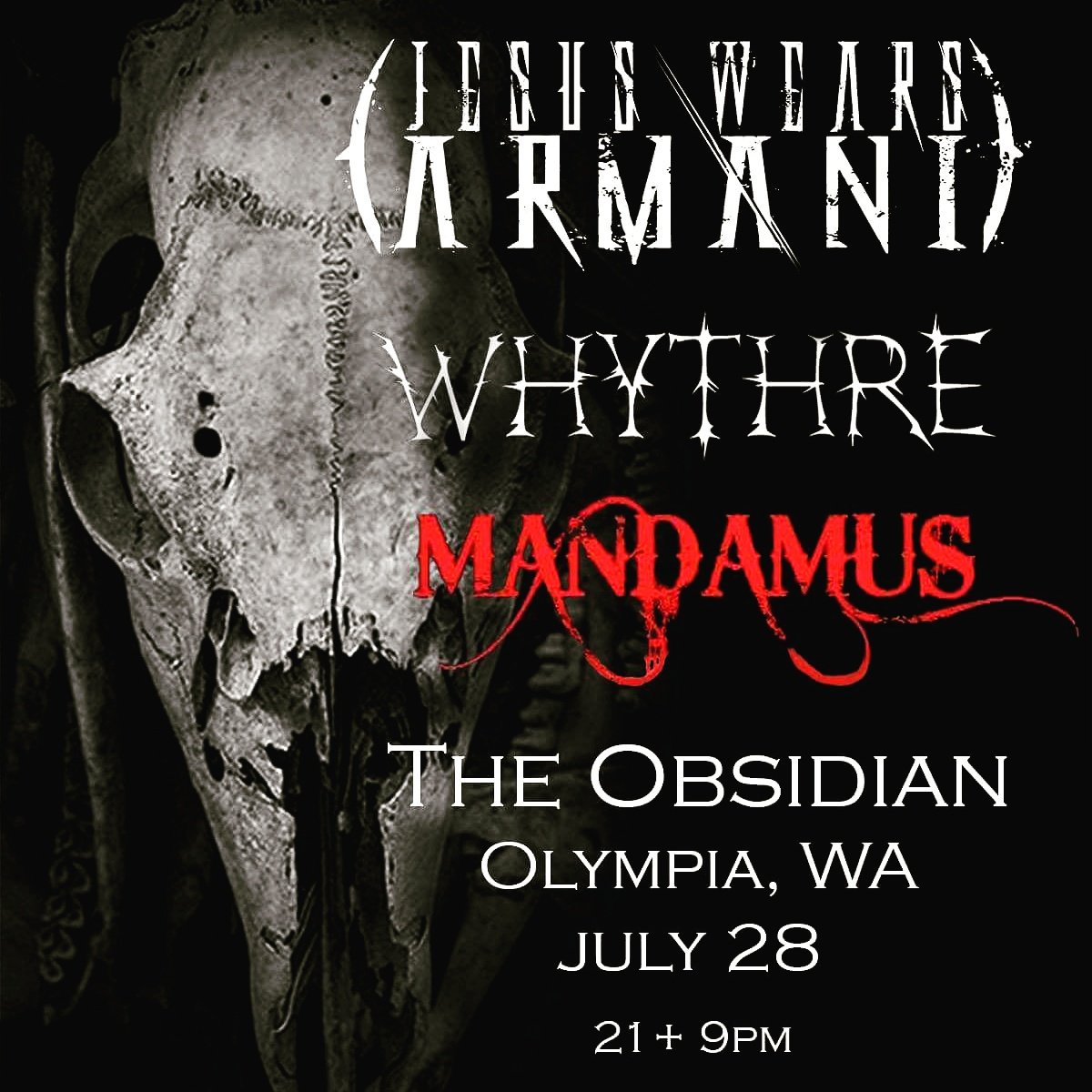 WhythreOfficial's tweet photo. Also, July 28th we will be performing with #JesusWearsArmani and #Mandamus at The Obsidian in #OlympiaWA !
Don't miss out locals - # Metal https://t.co/4Zlqa0ytKX