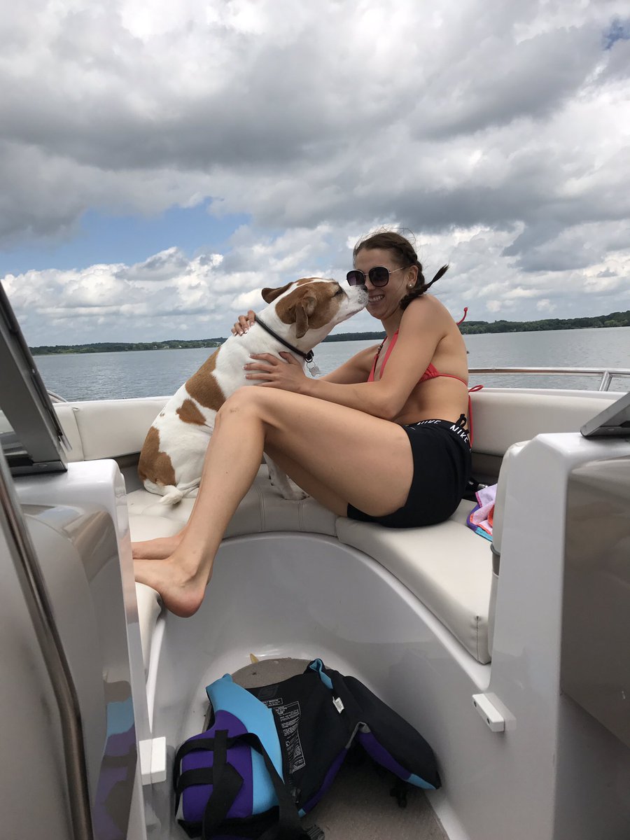What a life! Boating with 2 of my 3 daughters💕