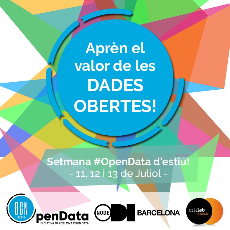 citilab's tweet photo. 🔚 Fins aquí la Setmana especial #OpenDataEstiu! Recordeu que la formació sobre #opendata continua a l'octubre amb @iopendatabcn https://t.co/LpkdzenIuV