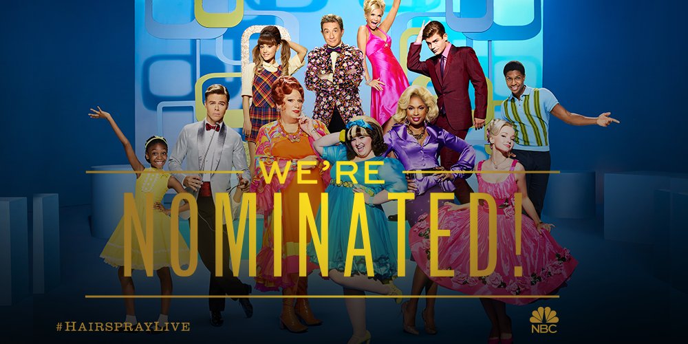 We’re gonna shake and shimmy it and have some fun today ‘cause #Emmys! #HairsprayLive 💖🙌