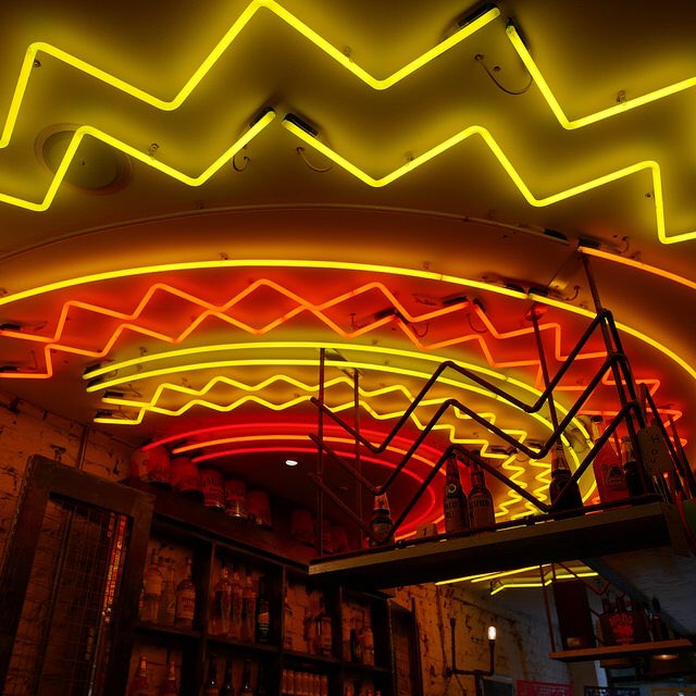 Sombrero neon bar feature <a href="/benitoshat/">benitos</a> in London #lighting #lightingdesign #neon #interiordesign #photography #london #neonart #lightart