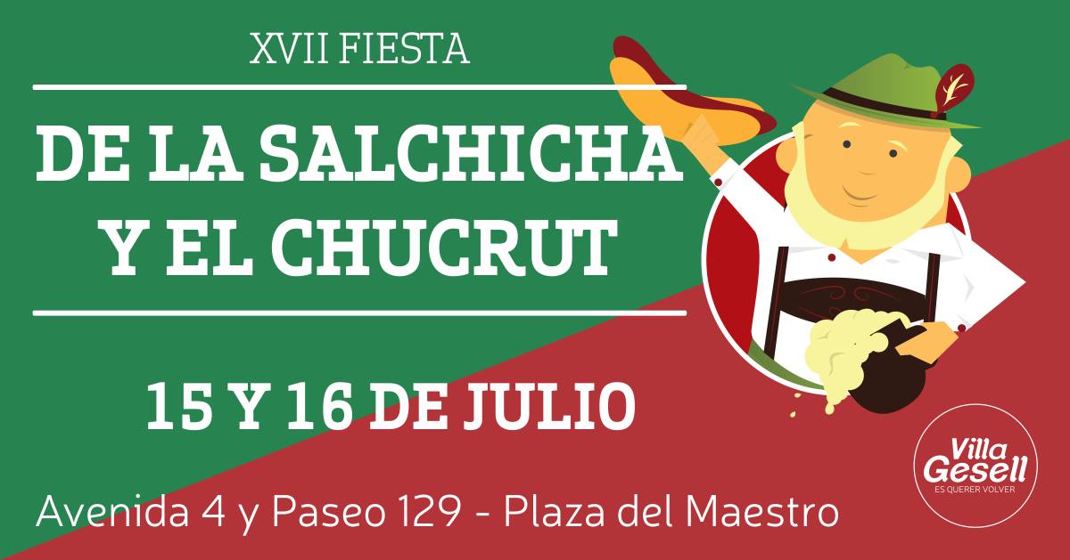 pueblitosba's tweet photo. [#AgendaPueblitos] 15 y 16/7, "XVII Fiesta de la salchicha y el chucrut" en #VillaGesel + INFO: https://t.co/eSh8HKwCZJ @VillaGesellTur https://t.co/R50xqbbuKk