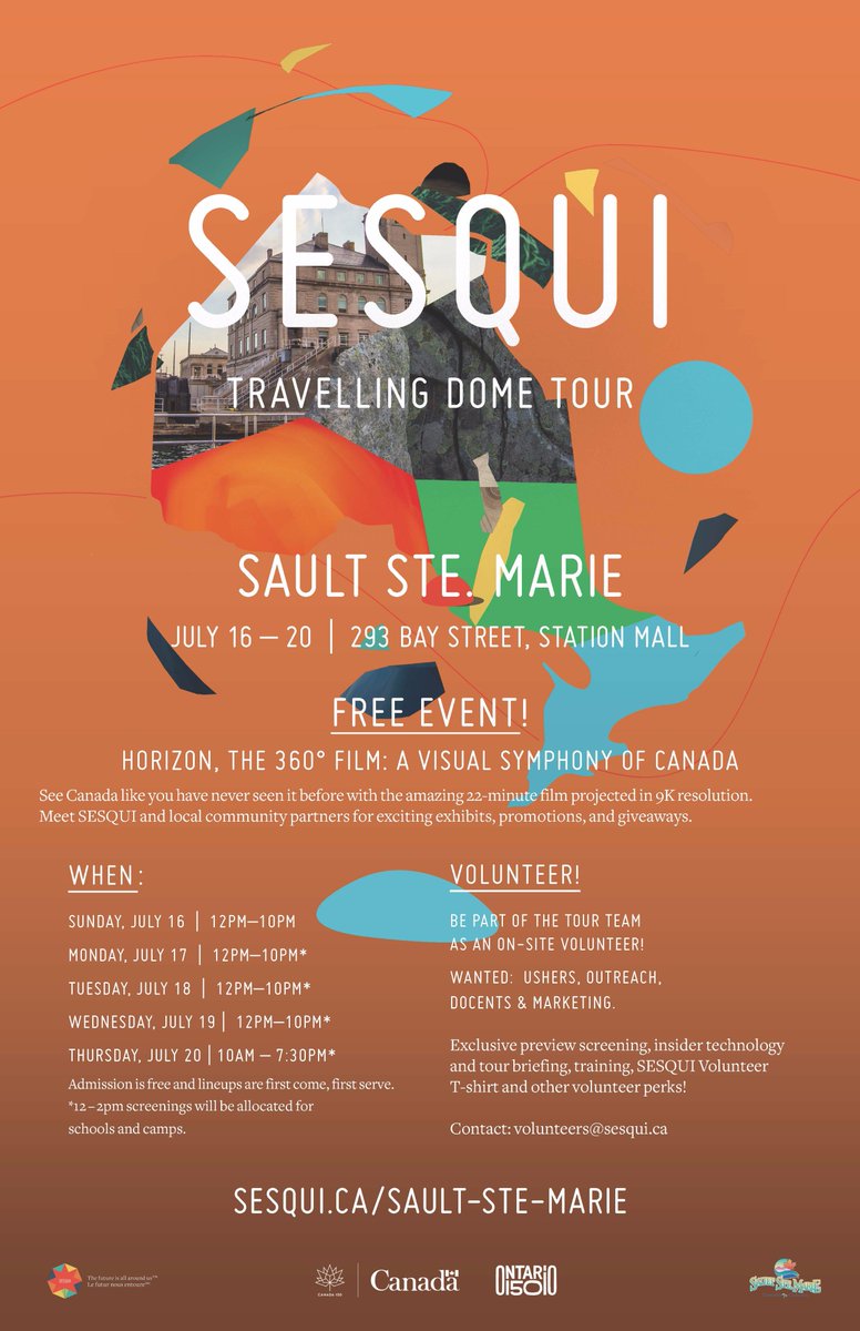This Sunday @sesqui2017 will be here in Sault Ste. Marie! More info: saultstemarie.ca/Newsroom/July-… https://t.co/TiXFFk3wft