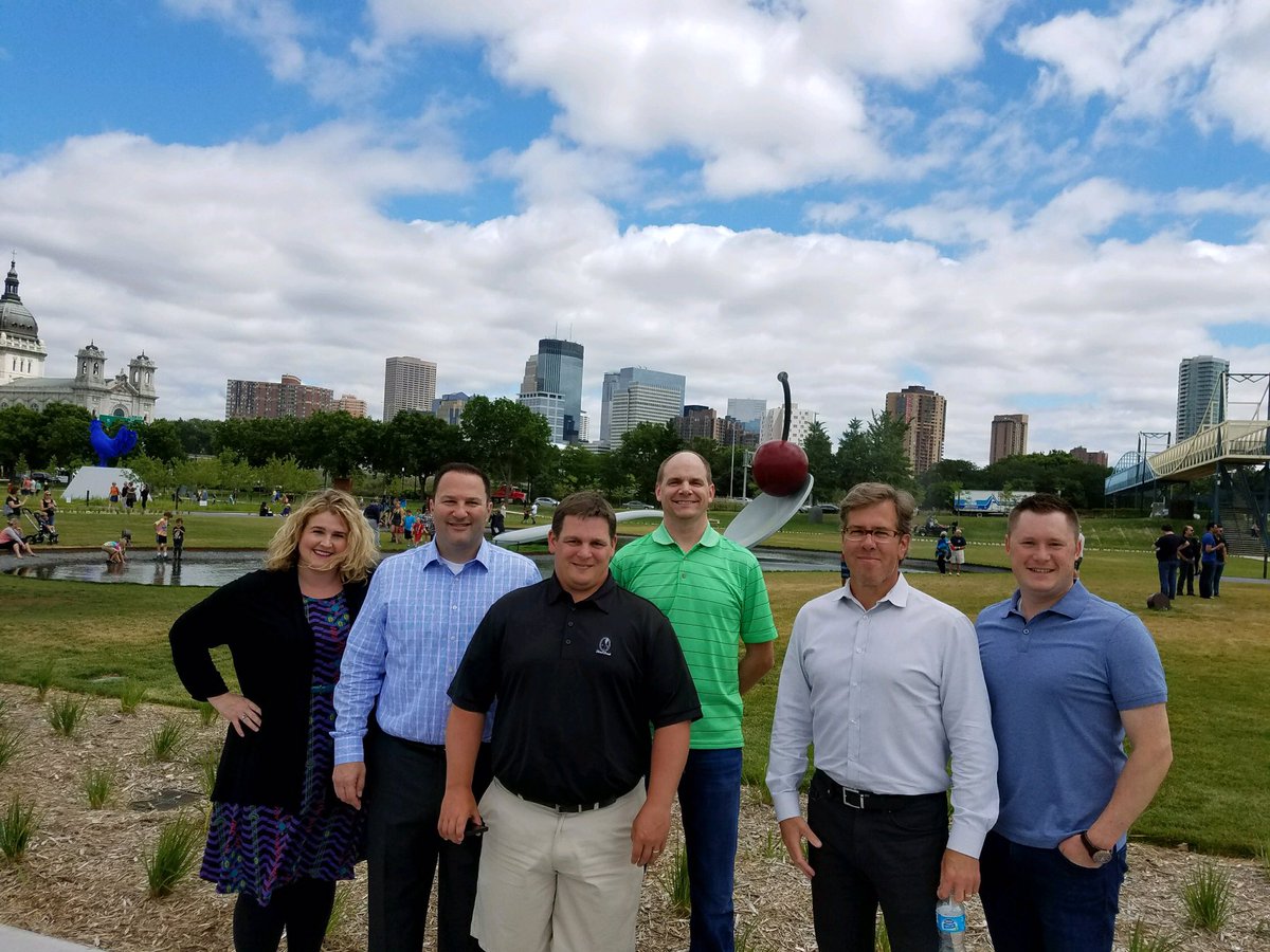 Our partners are out painting the town 'blue'! They took a break from their annual retreat to see the newly renovated #sculpturegarden.