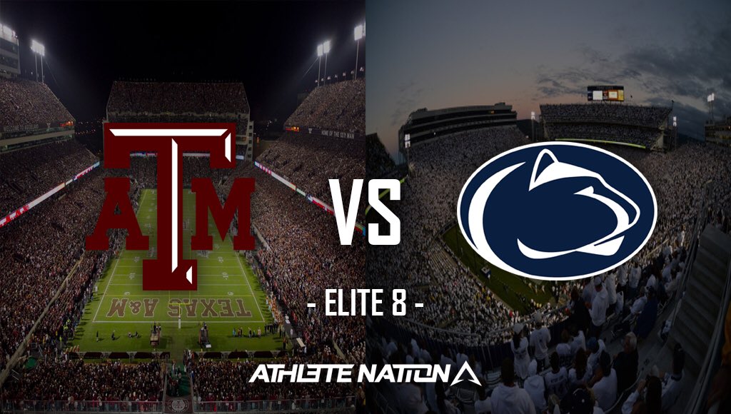 AthleteNation's tweet image. BEST COLLEGE FAN BASE

•Elite 8•

RT for Texas A&amp;amp;M
Like for Penn State