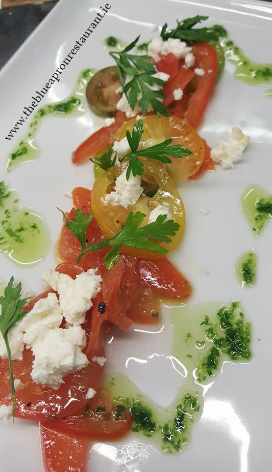 Marinated Heirloom Tomato &amp; Aged Feta Cheese Salad <a href="/the_blueapron/">The Blue Apron</a>