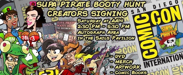 SPBHanimation's tweet photo. Attending #SDCC #SDCC2017 #SDCC17 meet the Supa Pirate Booty Hunt creators on Saturday in the autograph area in the sails pavilion. https://t.co/WrWpnRXPvG