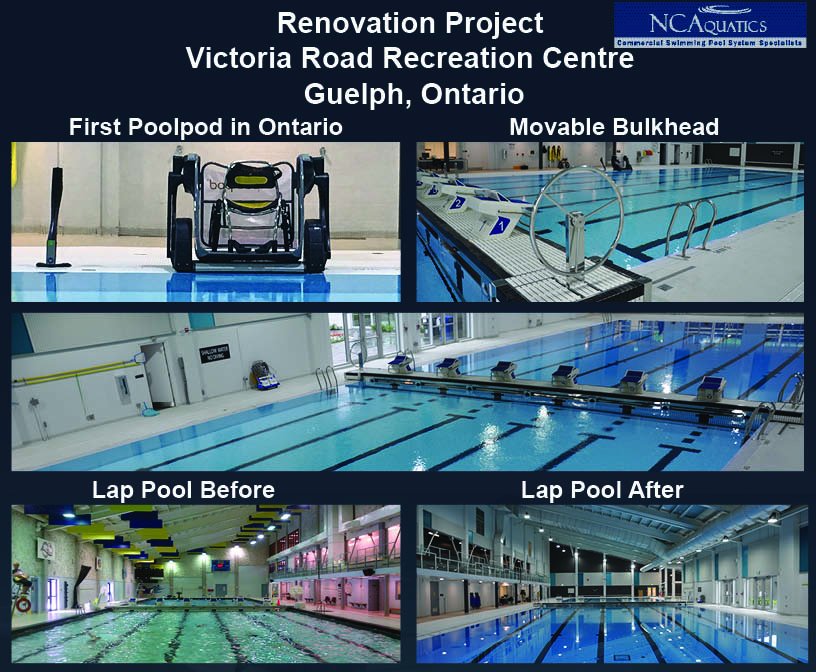 NCAquatics's tweet image. #PoolRenovation success at Victoria Road Centre @cityofguelph-new #Poolpod, #movablebulkhead, refurbished #lappool with #MyrthaRenovaction
