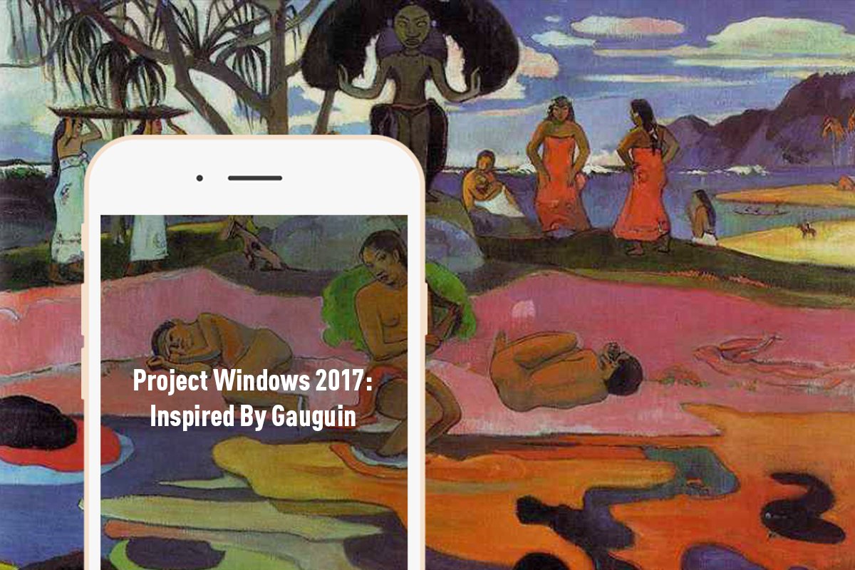 LHChicago's tweet photo. You may have noticed our window looking different! Download @vamondeapp to see how this Gauguin inspired window came to be! #DefyDefinition https://t.co/O65FeraVCz