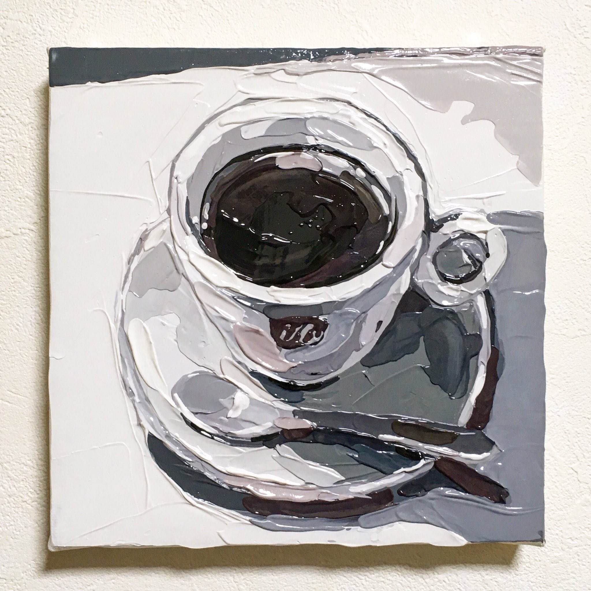 静物画 油彩 コーヒーグラインダーと花瓶