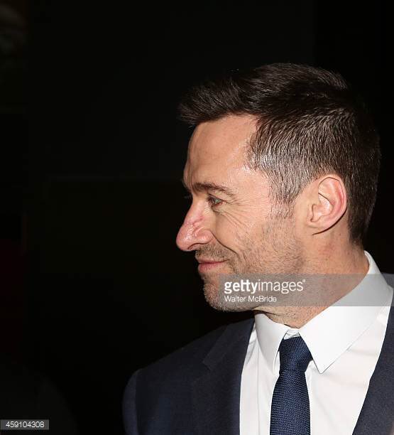 bestofjackman's tweet photo. hugh at his opening night of 'the river' https://t.co/IS5QJUm09n