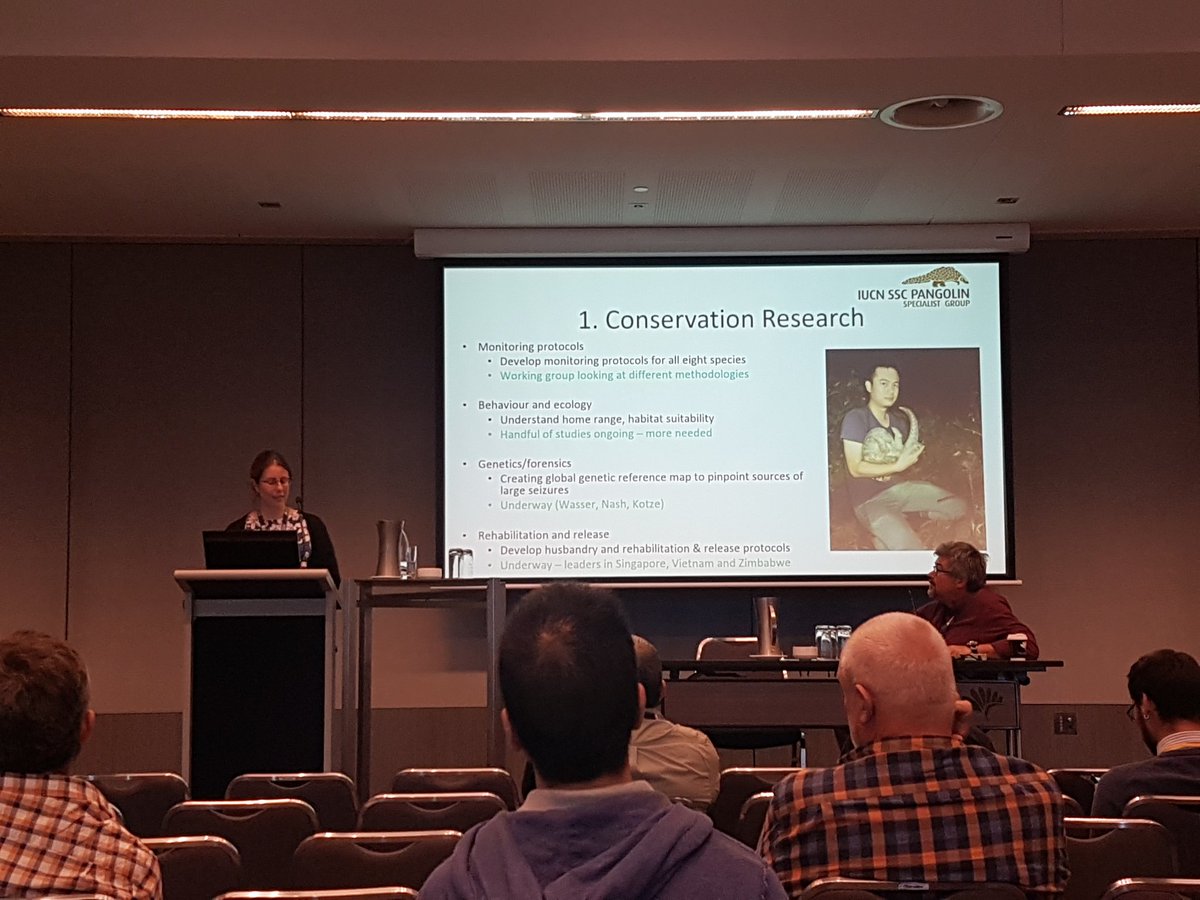 Carly Waterman highlighting the need to develop reference databases for #wildlifeforensic science on Pangolins #IMC12