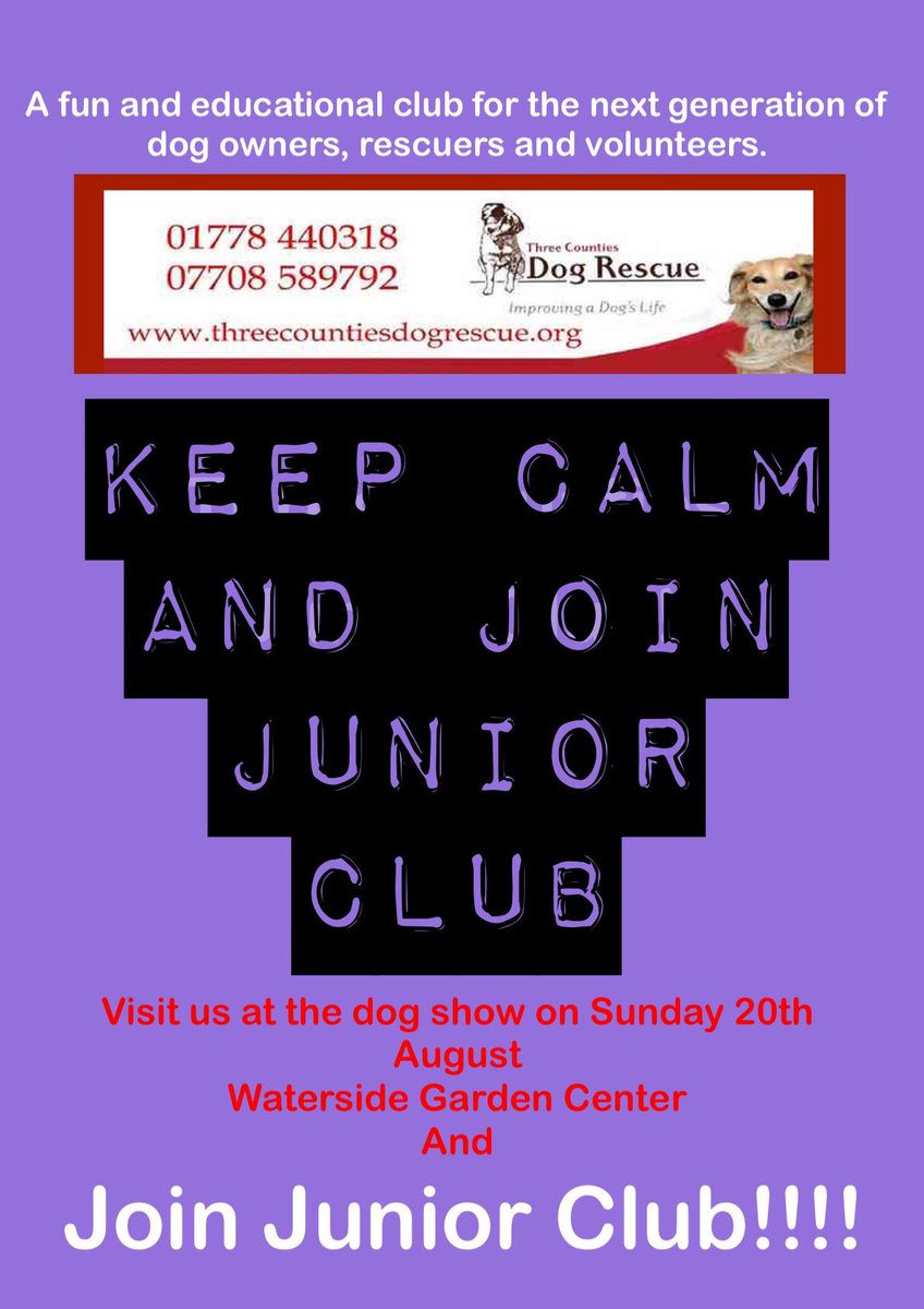 Three Counties new and exciting kids club aimed at 6-12 year olds. #funandinformative #futuredogrescuers 
threecountiesdogrescue.org/three-counties…