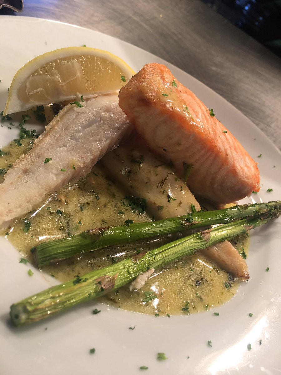 Trio of fish in a honey, lemon and herb sauce <a href="/RochdaleTown/">Rochdale Town Centre</a> <a href="/RochdaleCouncil/">Rochdale Borough Council</a> <a href="/WeAreTheDale/">We Are The Dale</a> #quirkystyle