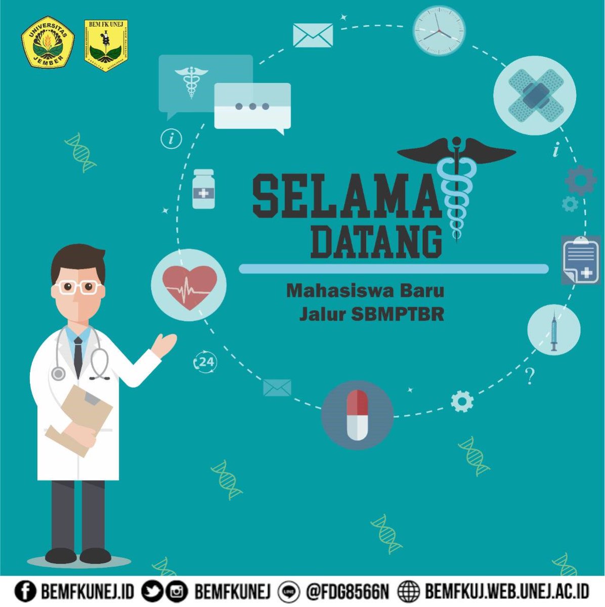 Hello! SELAMAT DATANG para mahasiswa baru FK Unej angkatan 2017 jalur SBMPTBR Gelombang
#welcome
#maba2017
#bemfkunej 
#kabinetinspiratif