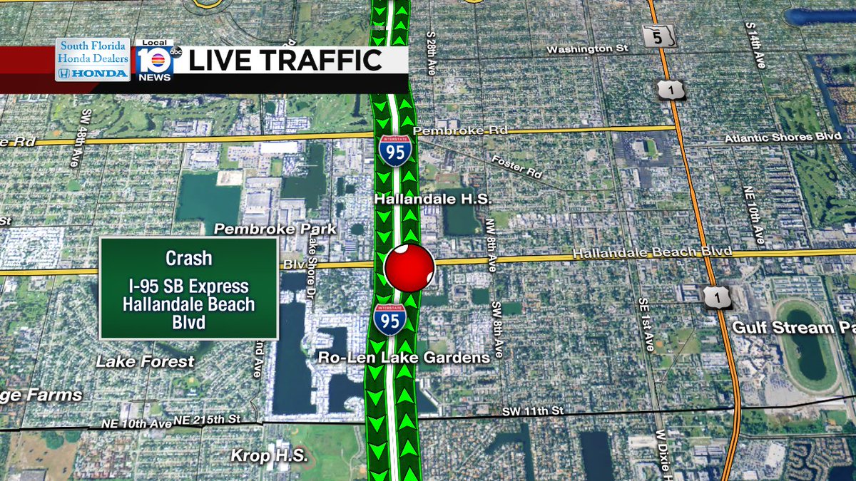 Crash on I-95 SB Express at Hallandale Beach Blvd #traffic https://t.co/13xAmqcEv1