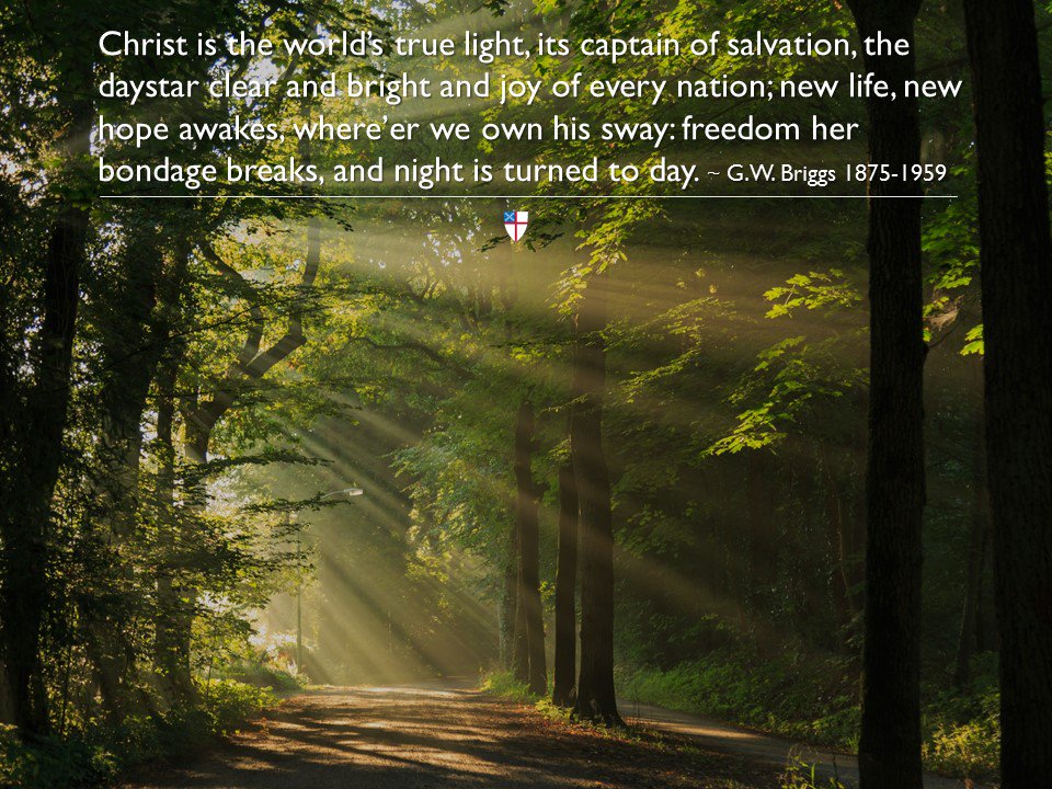 iamepiscopalian's tweet image. Christ is the world’s true light, its captain of salvation, the daystar clear and bright and joy of every nation; new life, new hope . . .