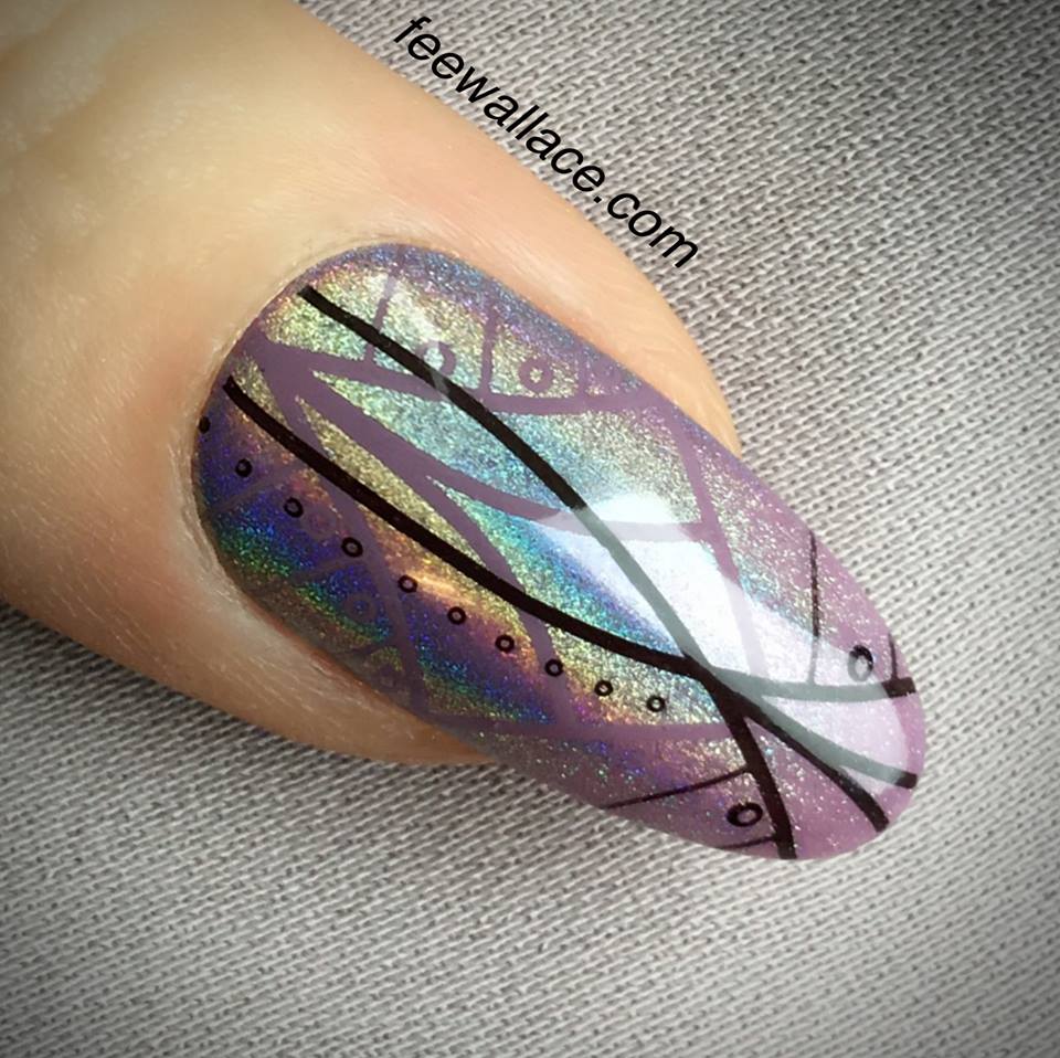 Such a gorgeous design by <a href="/Fee_Wallace/">Fee Wallace</a> using Lecenté Rainbow Chrome with the new <a href="/CNDWorld/">CND</a> Lilac Eclipse! #lovelecente #nailart #nails