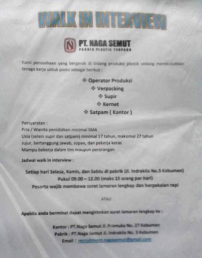 Kebumensatu On Twitter Infoloker Lokerkbm