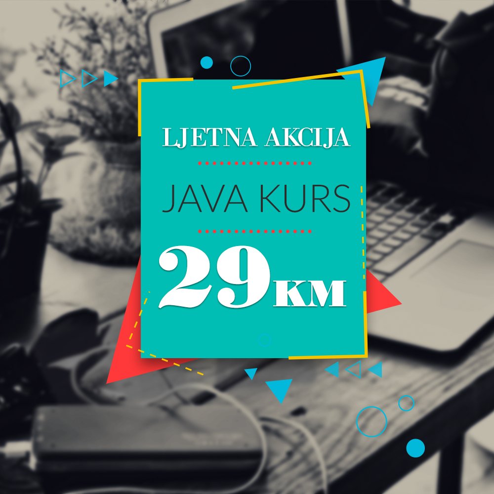 Summer sale! 
Savladajte Java programski jezik sa Erminom Kreponićem! 
Učite u vrijeme kada vama to odgovara! #Java
bookvar.co/course-details…