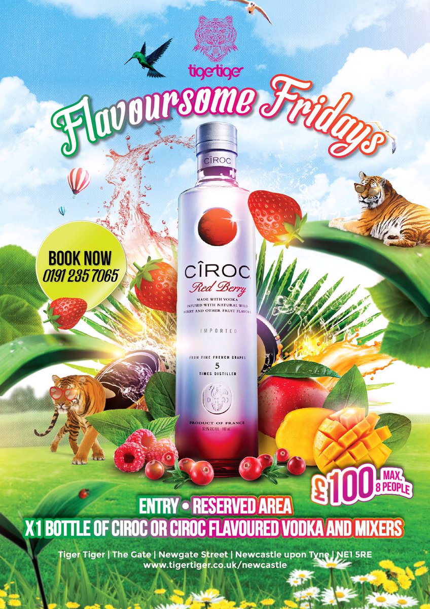 HEDONISTncl's tweet image. £100 tables available tonight with a bottle of premium Ciroc or Ciroc Flavoured Vodka! DM us for more details 🍓🍇🍒