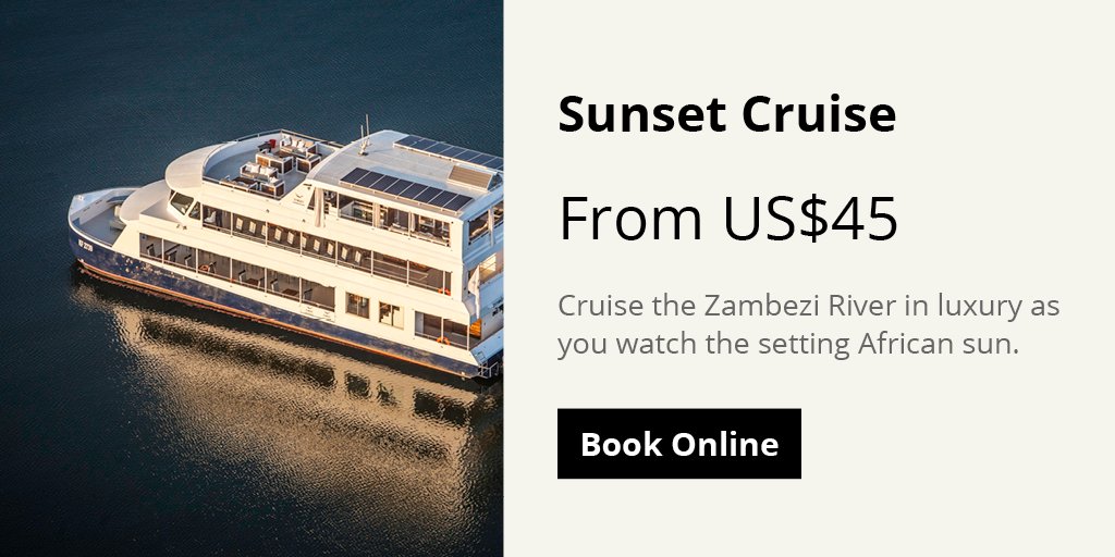 A #SunsetCruise on the #ZambeziRiver is a must, in #VicFalls. There's a selection of cruises available. Book now: bit.ly/2ayIjX9