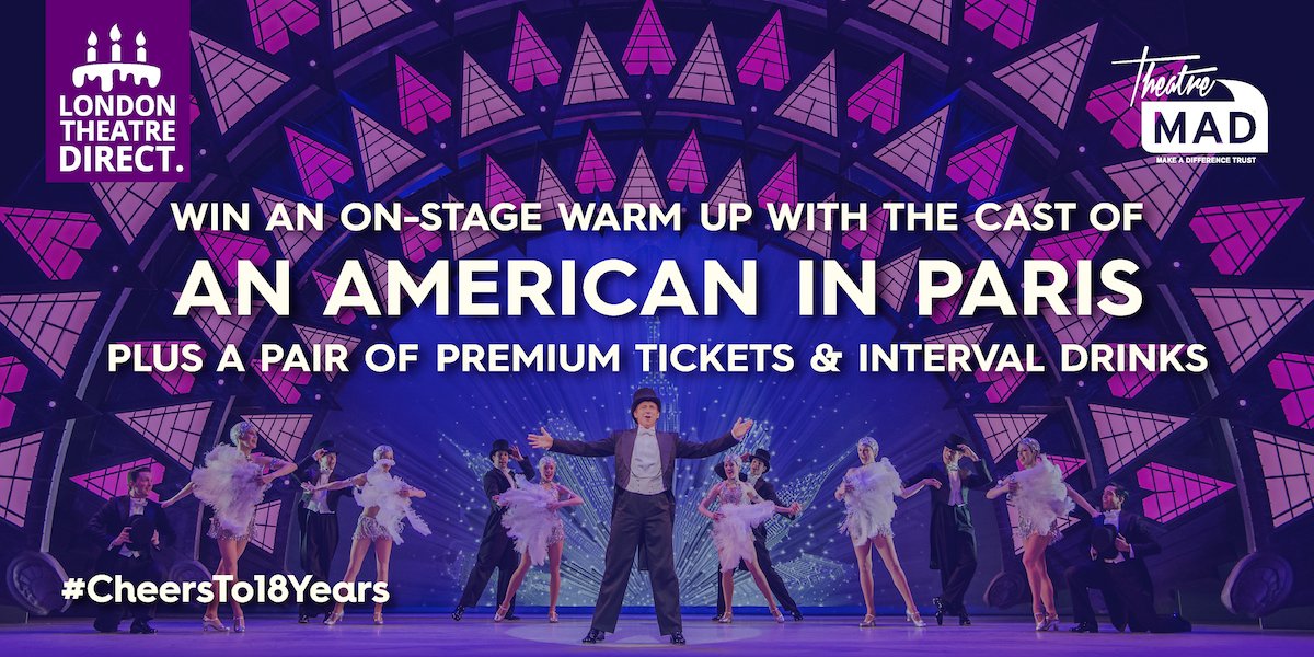 theatre_direct's tweet photo. Are you in love with #AnAmericanInParis? RT &amp; follow to enter our latest spectacular competition! #CheersTo18Years - https://t.co/dCzkqc8cOo https://t.co/4dxa0Ihkq4