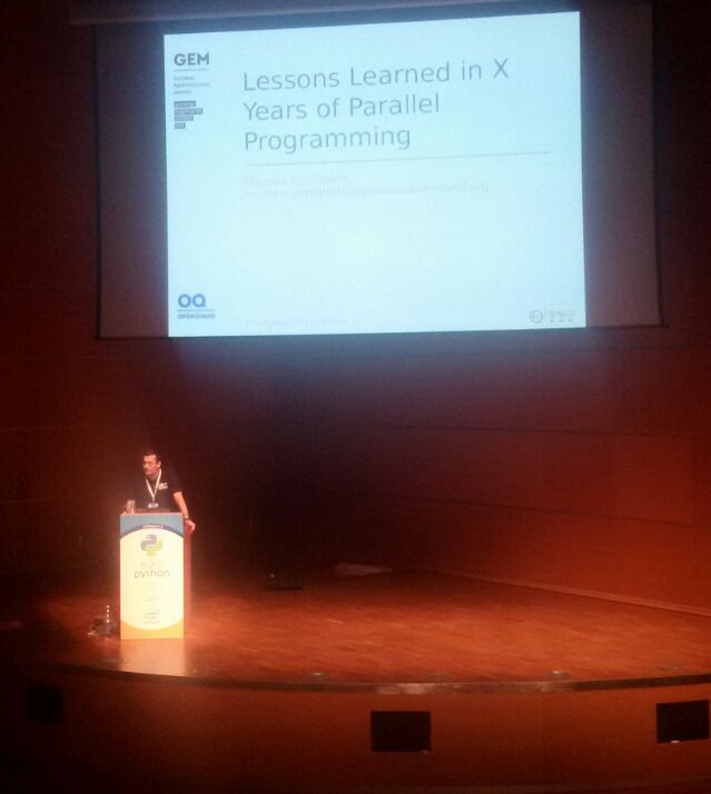 antreem's tweet image. @europython M Simionato shares his #earthquakeprediction experience and suggestions to optimize #parallelprograms for clusters #Europython