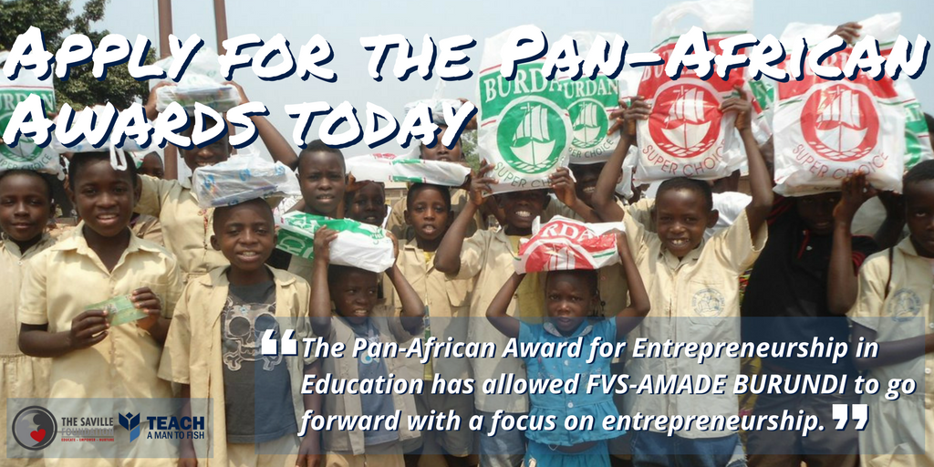 TeachAManToFish's tweet photo. The Pan-African Awards open today. $15,000 to be won, apply by 14 August at https://t.co/orAmW0F3Yj
#enterprise #awardsforafrica #education https://t.co/uVGozH0r1K