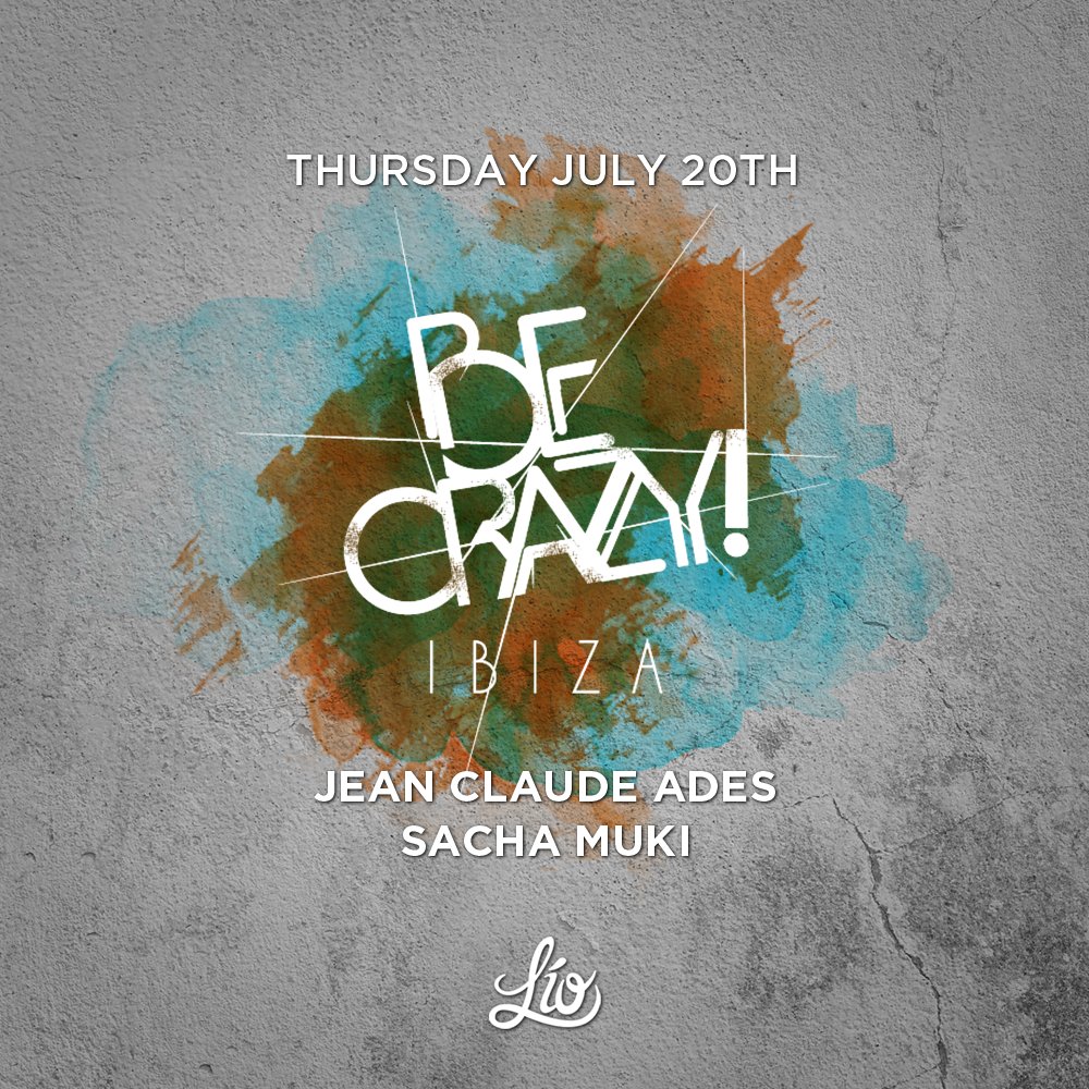 BeCrazyIbiza's tweet photo. We look forward to @SachaMuki joining us again for #BeCrazy next Thursday 20th June, he'll be alongside our very own @JeanClaudeAdes 🙏 https://t.co/OKUkIPggXK