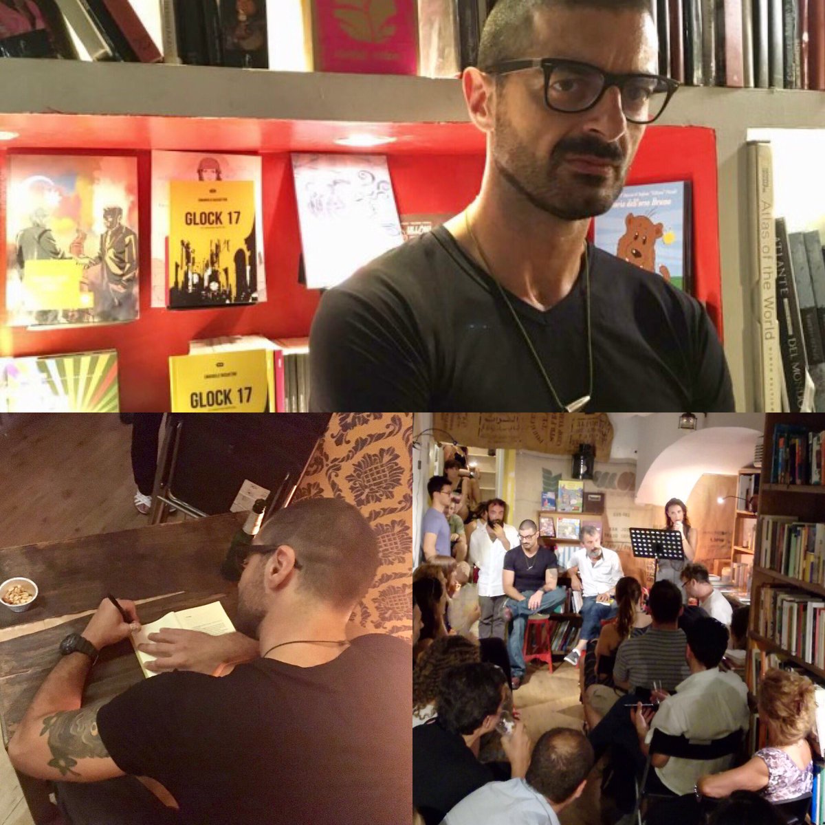 Il nostro Emanuele Bissattini alla <a href="/LIBviaggiatore/">Libreria Viaggiatore</a> con #Glock17 #AboutLastNight #librinoir