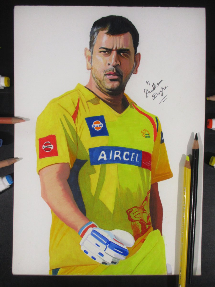 Drawing of Sketches Realistic Face Ms Dhoni || How to draw ms dhoni -  YouTube