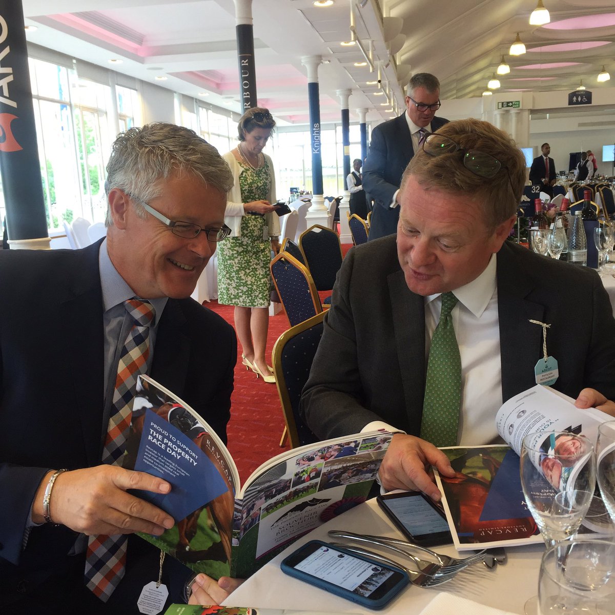 propertyraceday's tweet photo. Chairman @derwin65 &amp; our host @Catters61 preparing their tips @Ascot @EstatesGazette #prd2017 https://t.co/ZDYCP6ZtU3