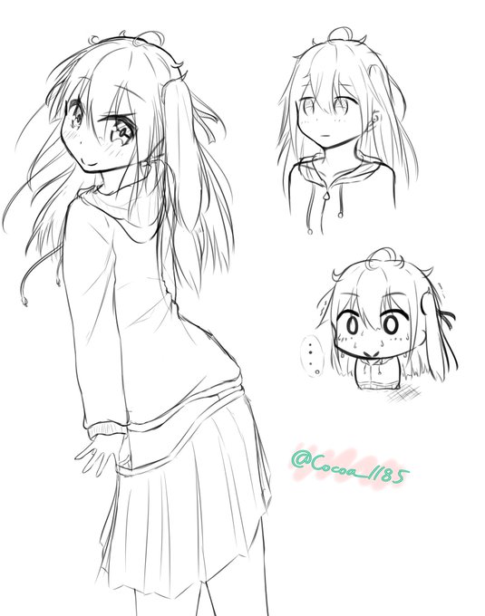 うちの娘紹介の絵描いてる 