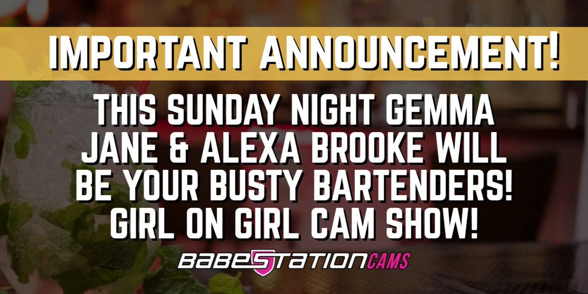 🚨 Announcement 🚨

What happens when you mix alcohol, a bar, @GemmaJane66 and @Alexabrookex? 🍺💋😍

Find out this Sunday! @BabestationCams 📱 https://t.co/XOXF3CTvcg