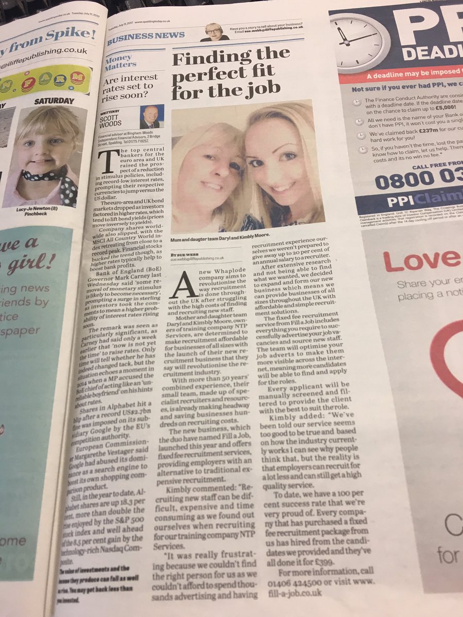 Thank you to <a href="/Spalding2day/">SpaldingToday</a> for your article 👏🏻😁 #recruitmentnews
